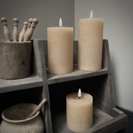 LED wax stompkaars 3D vlam Bruin L ( H 15 cm)