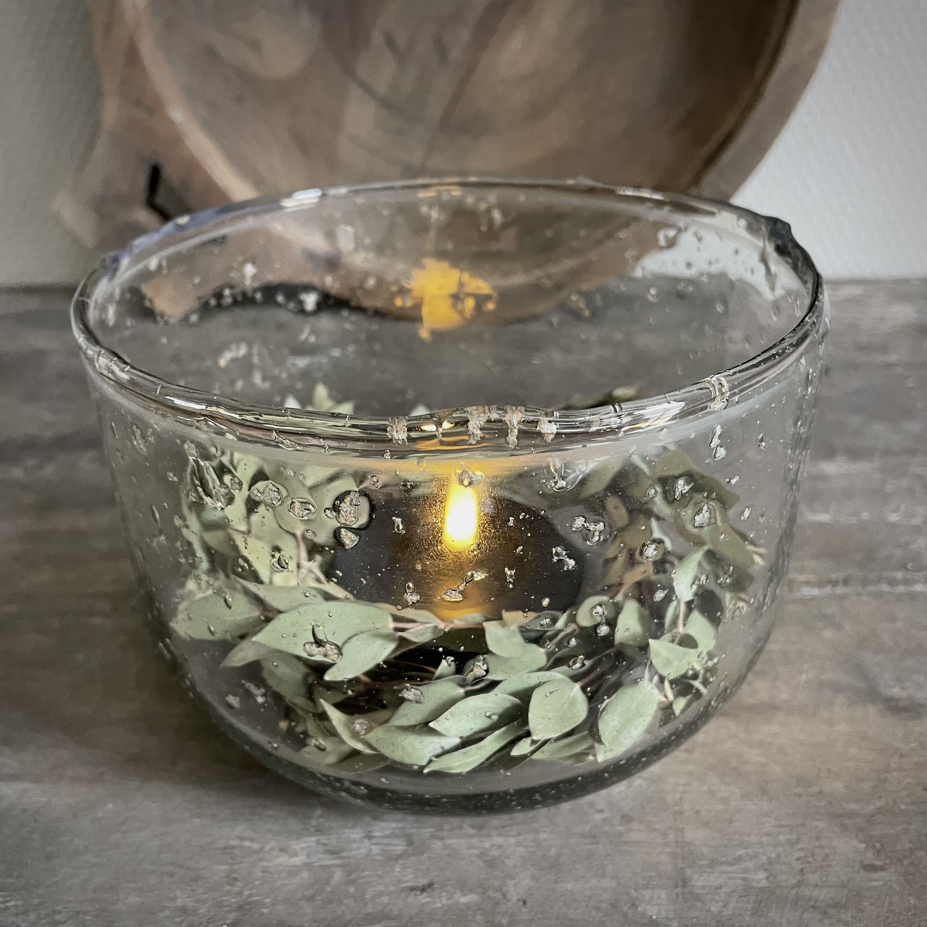 Transparant windlicht 'Bubble'  ( Ø 15,5 cm.)