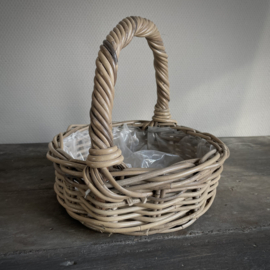 Rattan hengsel mand  (H 25 cm..)