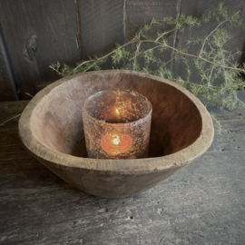 Oud houten schaaltje 2 ( Dia 21 cm)