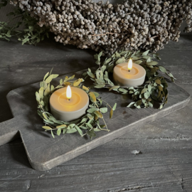Set van 2 grote LED waxines 'Taupe' (Dia 7 cm)