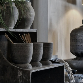 Houten pot/ beker op voet 'Luksa'