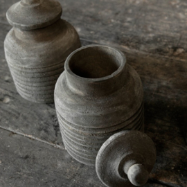 Houten pot met deksel Be Uniq (H 17,5cm.)