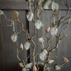 Set van 6 glazen eieren (L ± 7,5 cm)