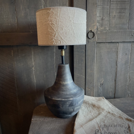 Massief houten lampenvoet (exclusief kap)  (H 37 cm)