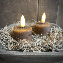 Set van 2 LED waxinekaarsjes 3D vlam( H 2,5 cm) Choco