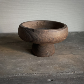 Houten schaal op voet (Ø 20 cm)