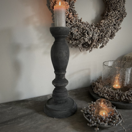 Massief houten kandelaar (40 cm.)