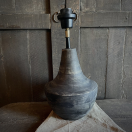 Massief houten lampenvoet (exclusief kap)  (H 37 cm)