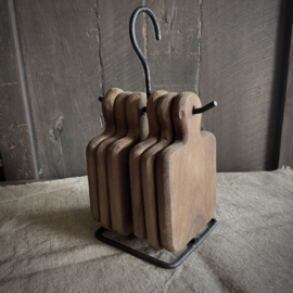 Set van 6 houten onderzetters (H 25 cm)