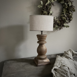 Massief houten balusterlamp  (H 49 cm)