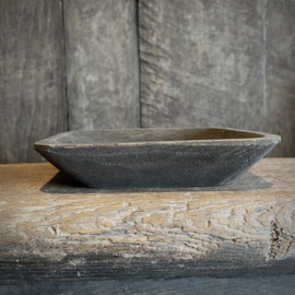 Houten vierkant schaaltje. (15 x 15 cm.)