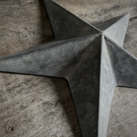 Metalen ster 'zink' aan touw 'L' (32 cm)