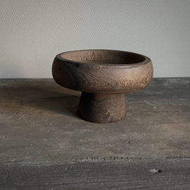 Houten schaal op voet (Ø 20 cm)