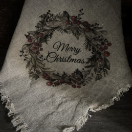 Shabby linnen 'krans' (45x45 cm)