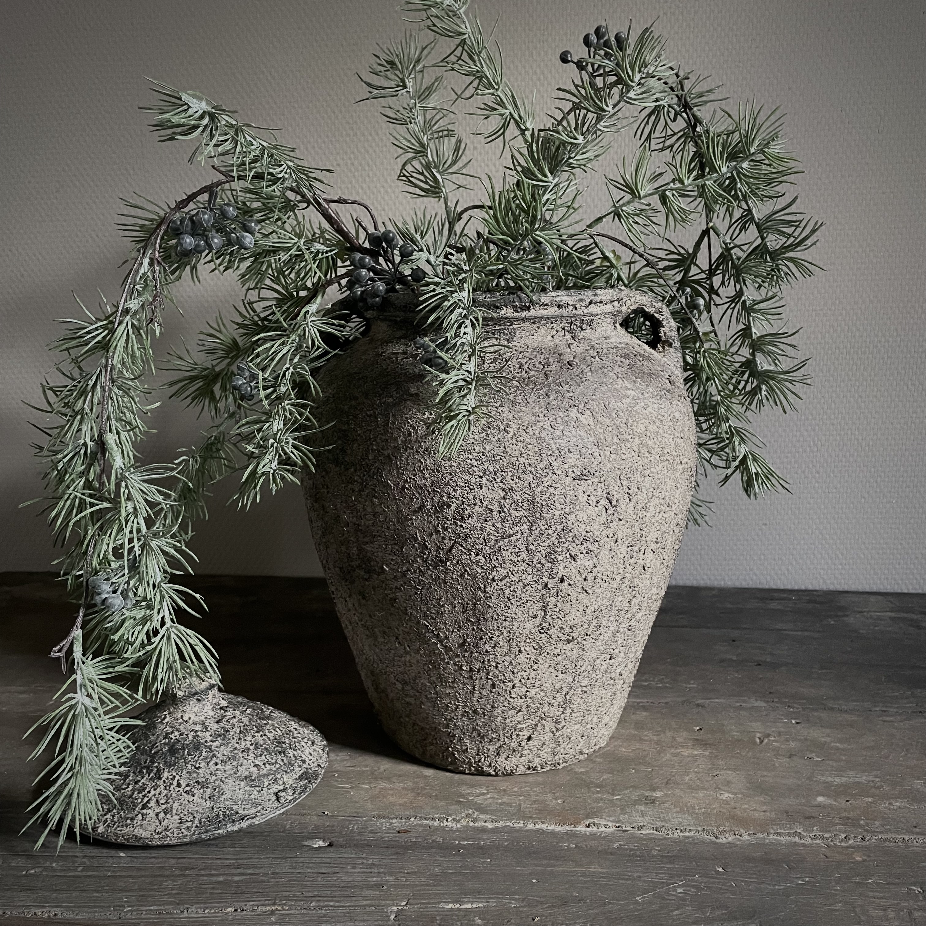 Prachtige kruik/ vaas met deksel (H 36 cm)