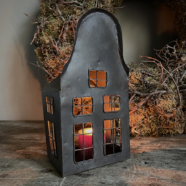 Metalen gevel huisje (H 25 cm.)