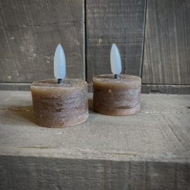 Set van 2 LED waxinekaarsjes 3D vlam( H 2,5 cm) Choco