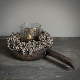 Houten schaal met handvat (L 44 cm)