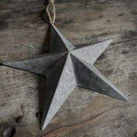 Metalen ster 'zink' aan touw 'L' (32 cm)