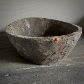 Oud houten bowl  (Ø 32,5 cm)