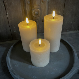 LED wax stompkaars 3D vlam Bruin L ( H 15 cm)