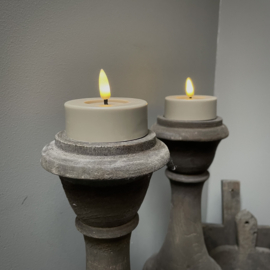 Set van 2 grote LED waxines 'Taupe' (Dia 7 cm)