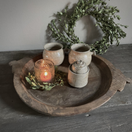 Oude verweerde  Chapati schaal 'Nr 86' ( L 48,5 cm)
