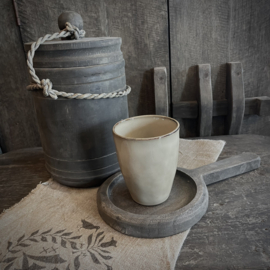 Houten pot met deksel (H 26 cm.)