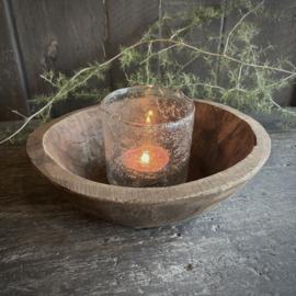 Oud houten schaaltje 1 ( Dia 20 cm)