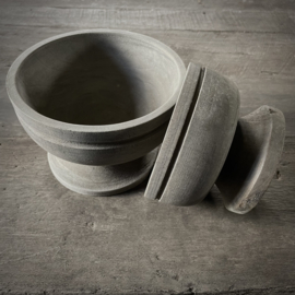Houten bowl/ schaal op voet S ( Dia 14,5 cm)