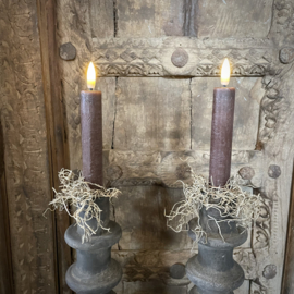 Set van 2 LED kaarsen 'Chocolade bruin' (incl. afstandsbediening)