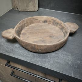 Oud houten schaal ( L 45 cm)