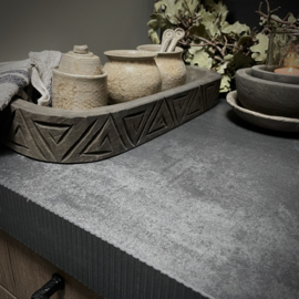 Langwerpige houten schaal 'Carved'