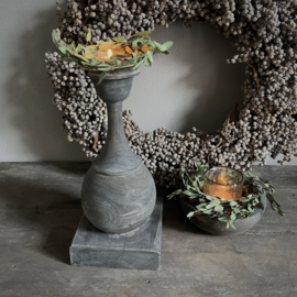Massief houten kandelaar (23 cm hoog)