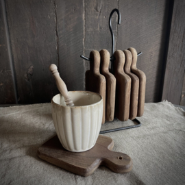 Set van 6 houten onderzetters (H 25 cm)