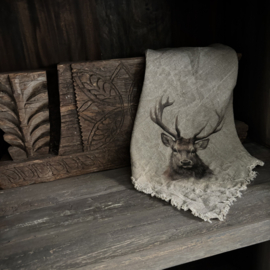 Shabby linnen Rendier 'kleur' (45x45 cm)