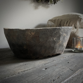 Oud houten bowl  (Ø 32,5 cm)