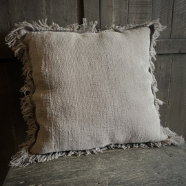Linnen sierkussen Taupe Luksa (50x50 cm)
