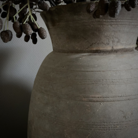 Authentieke houten Nepalese pot XXL (H 48 cm)