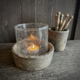 Windlicht steenslag 'Luksa' (H 10 cm)