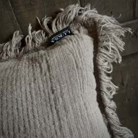 Linnen sierkussen Taupe Luksa (50x50 cm)