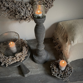 Massief houten kandelaar (40 cm.)