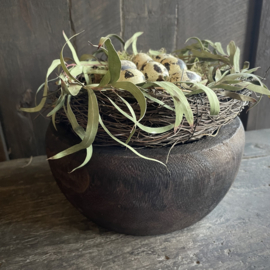 Houten kom/ bowl ( Dia 22 cm.)