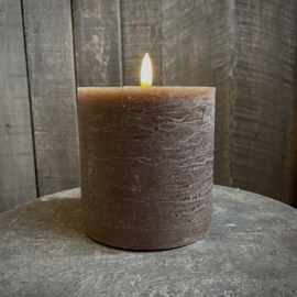 LED wax stompkaars 3D vlam Choco bruin ( dia 10 cm)