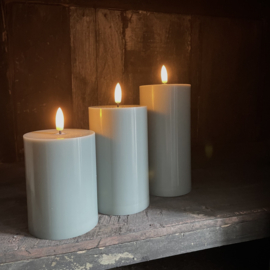 Set van 3 outdoor LED kaarsen 'Olijf groen'