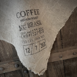 Shabby linnen  'Coffee' (45x45 cm)