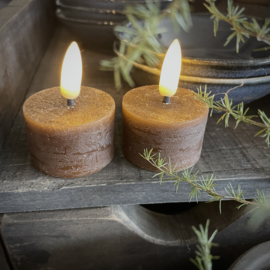 Set van 2 LED waxinekaarsjes 3D vlam( H 2,5 cm) Choco