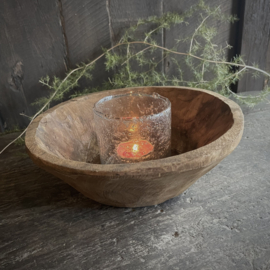 Oud houten schaaltje 6 ( Dia 21,5 cm)