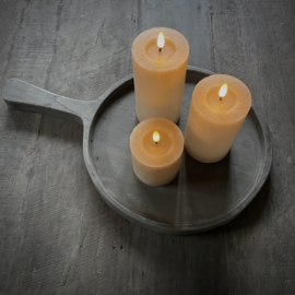 LED wax stompkaars 3D vlam Bruin L ( H 15 cm)